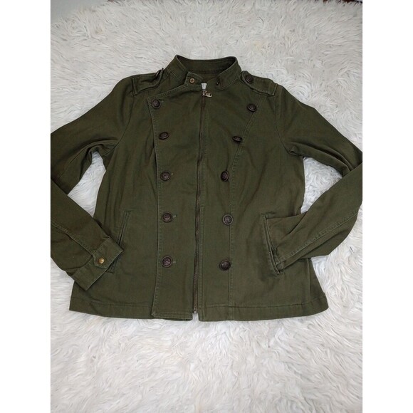 Sonoma Jackets & Blazers - Sonoma Women’s Size Large Hunter Green Zip/ Button Down Jacket